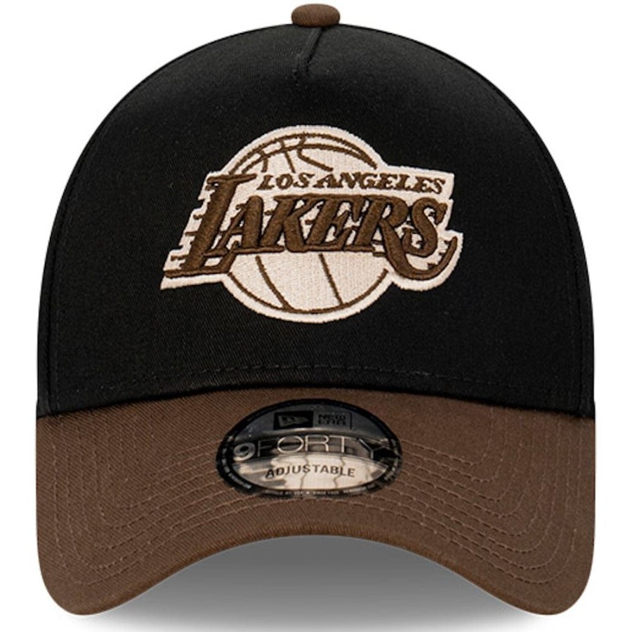 Men New Era Snapback | New Era 9Forty A-Frame Grizzly Snapback Los Angeles Lakers - Black / Walnut