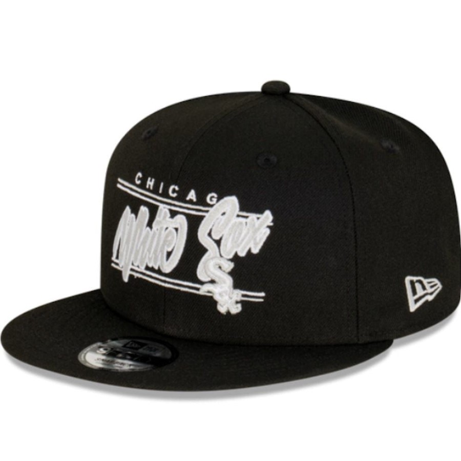 Men New Era Mlb Hats | New Era 9Fifty Script Snapback Chicago White Sox - Black