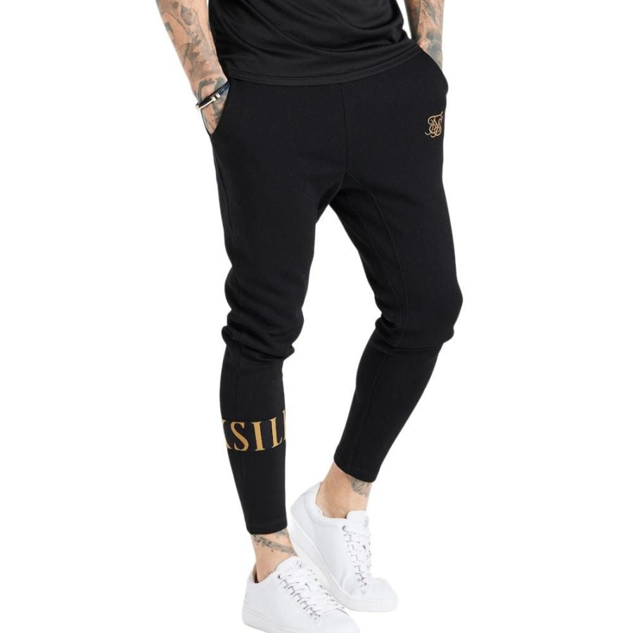 Men SikSilk Pants & Jeans | Siksilk Dynamic Track Pant - Black