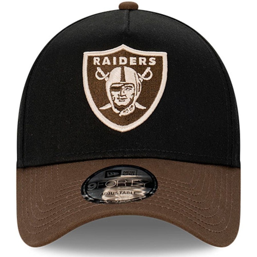 Men New Era Nfl Hats | New Era 9Forty A-Frame Grizzly Snapback Las Vegas Raiders - Black / Walnut