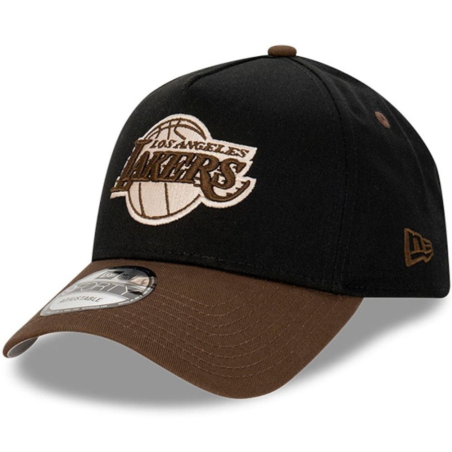 Men New Era Nba Hats | New Era 9Forty A-Frame Grizzly Snapback Los Angeles Lakers - Black / Walnut