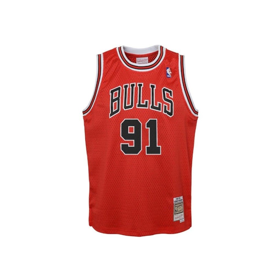 Men Mitchell u0026 Ness Nba Clothing | Mitchell & Ness Youth Swingman Jersey Chicago Bulls Dennis Rodman Road 97/98 - Red