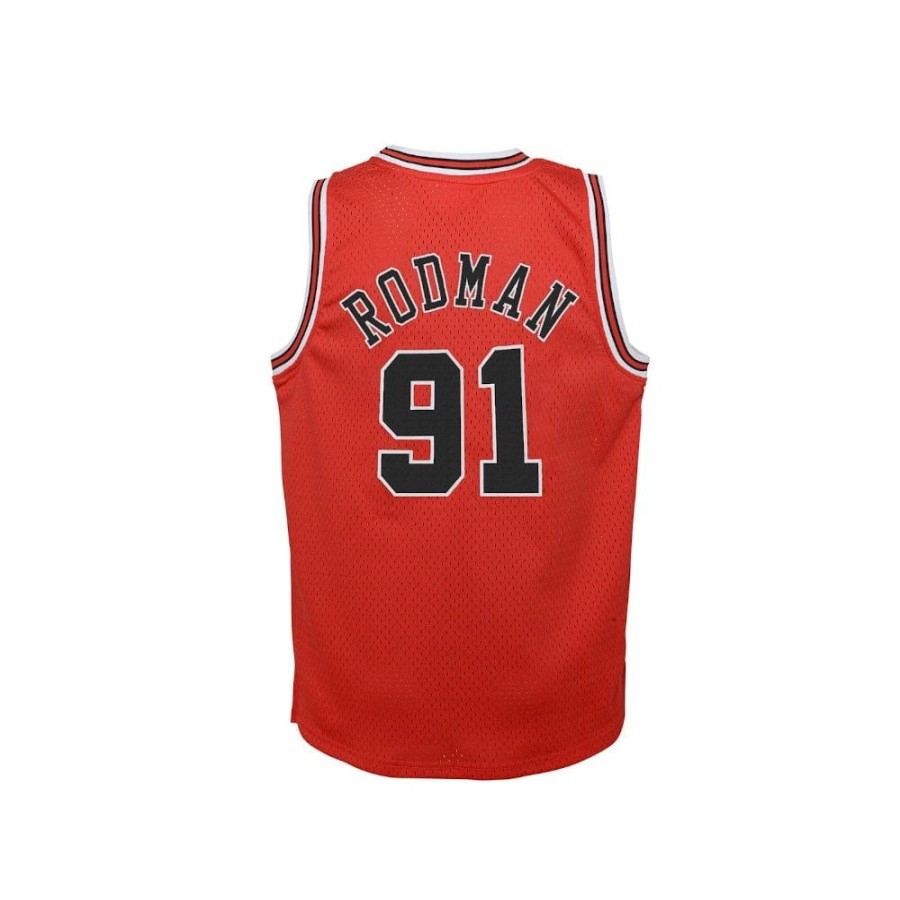 Men Mitchell u0026 Ness Nba Clothing | Mitchell & Ness Youth Swingman Jersey Chicago Bulls Dennis Rodman Road 97/98 - Red