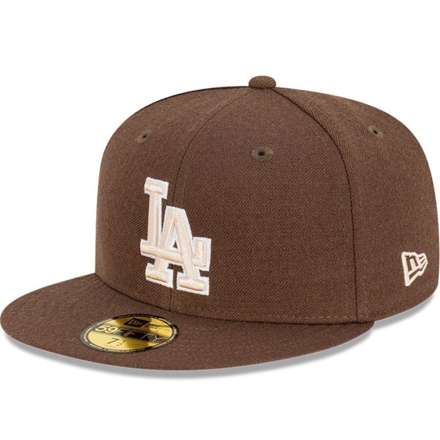 Men New Era Fitted | New Era 59Fifty World Series Fitted Cap Los Angeles Dodgers - Walnut / Stone / White