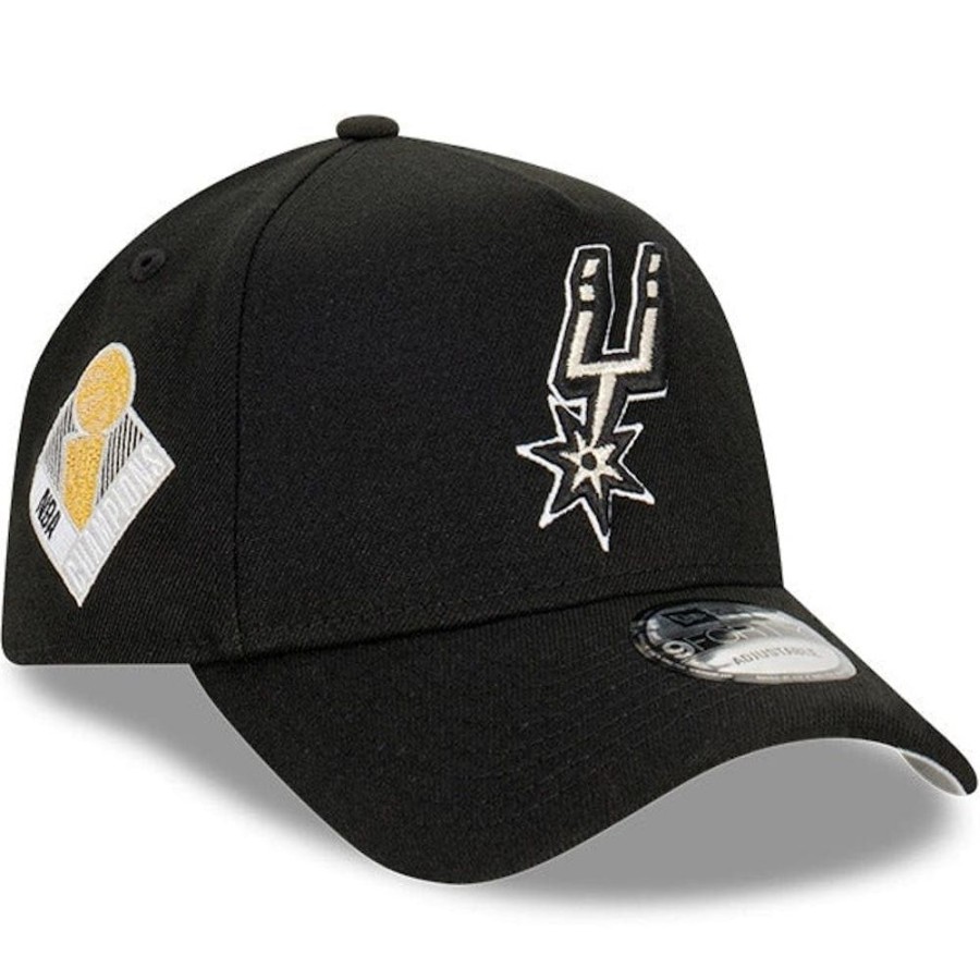 Men New Era Nba Hats | New Era 9Forty A-Frame Nba Champs Snapback San Antonio Spurs - Black