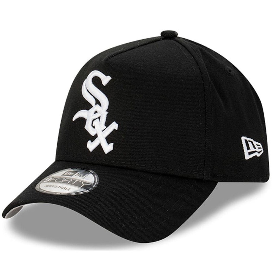 Men New Era Snapback | New Era 9Forty A-Frame Snapback Oversize Logo Chicago White Sox - Black