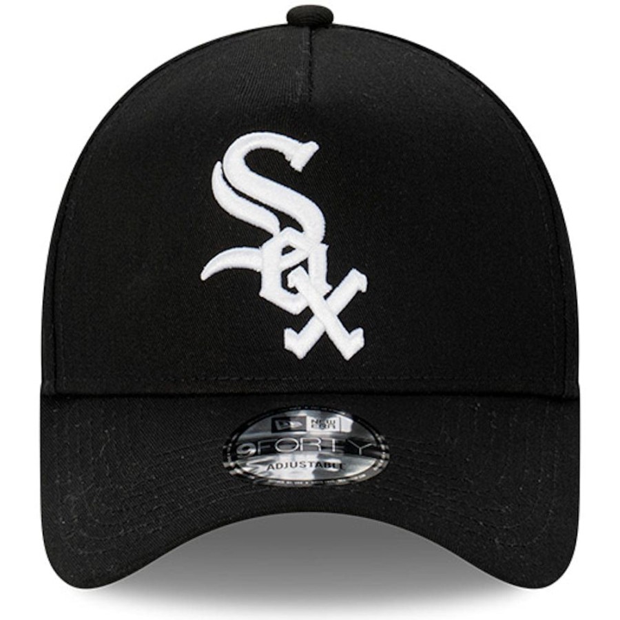 Men New Era Snapback | New Era 9Forty A-Frame Snapback Oversize Logo Chicago White Sox - Black