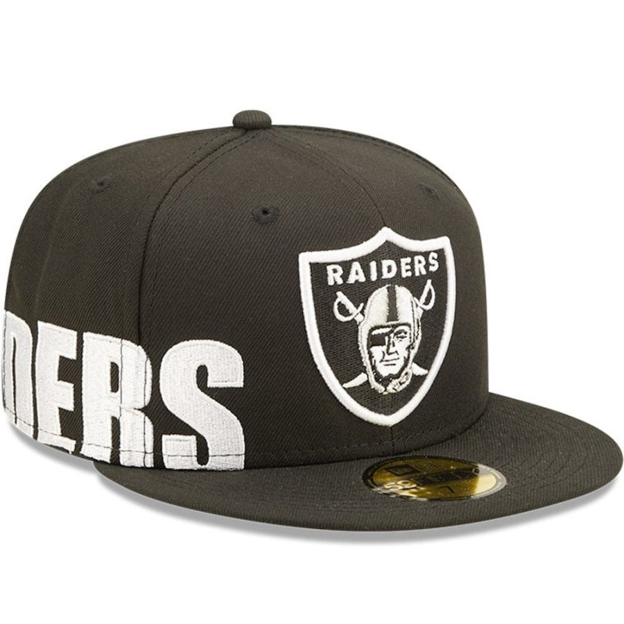 Men New Era Nfl Hats | New Era 59Fifty Side Split Fitted Cap Las Vegas Raiders - Black