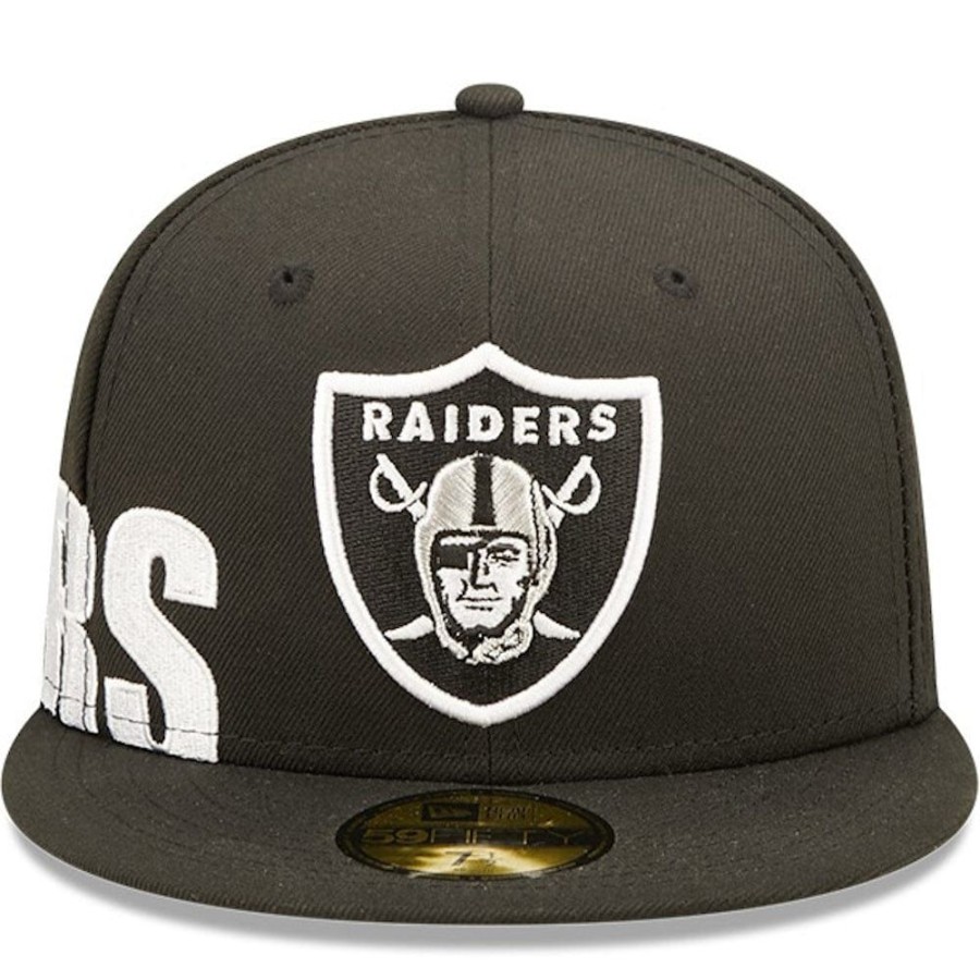 Men New Era Nfl Hats | New Era 59Fifty Side Split Fitted Cap Las Vegas Raiders - Black