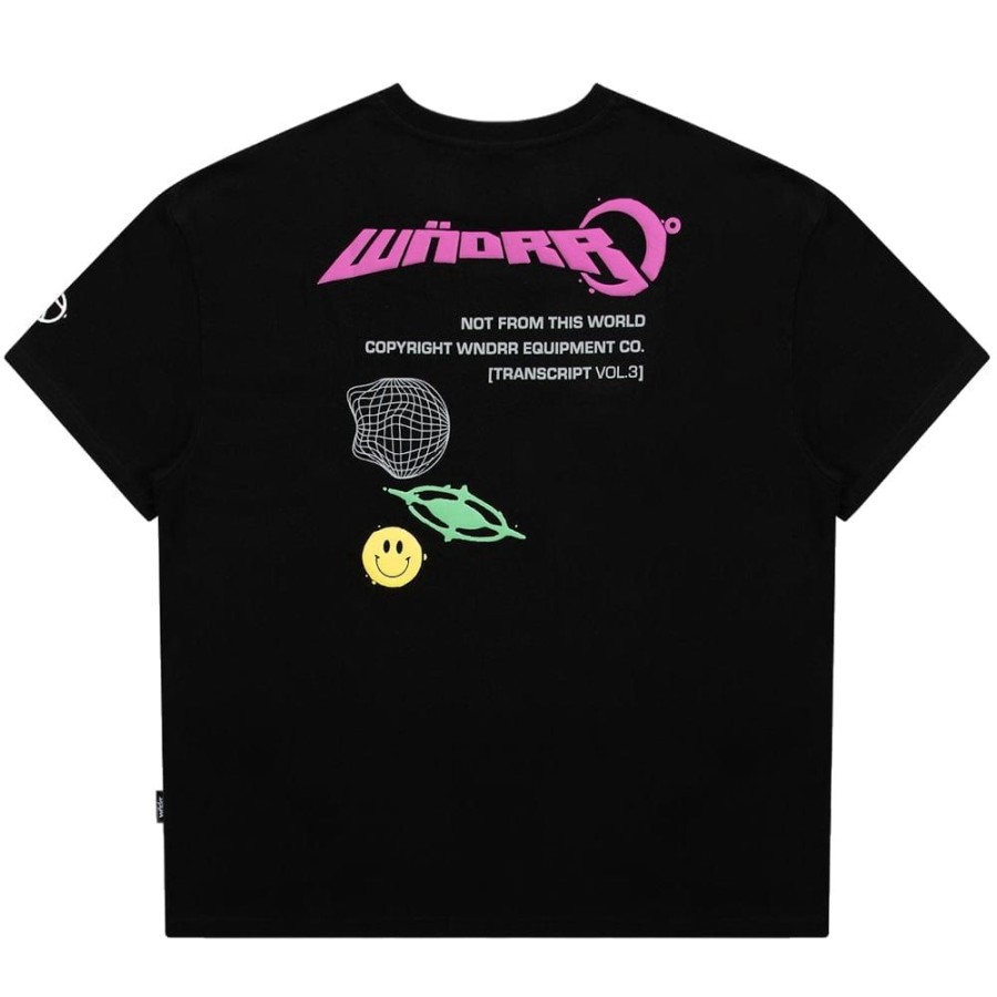 Men WNDRR Tees | Wndrr Outta World Box Fit Tee - Black