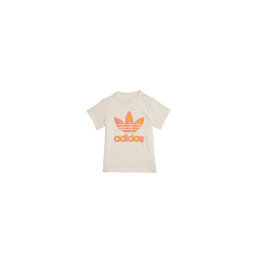 Kids Adidas Infants | Adidas Infants Summer Aop Short Tee Set - Wonder White / Orange / Pink