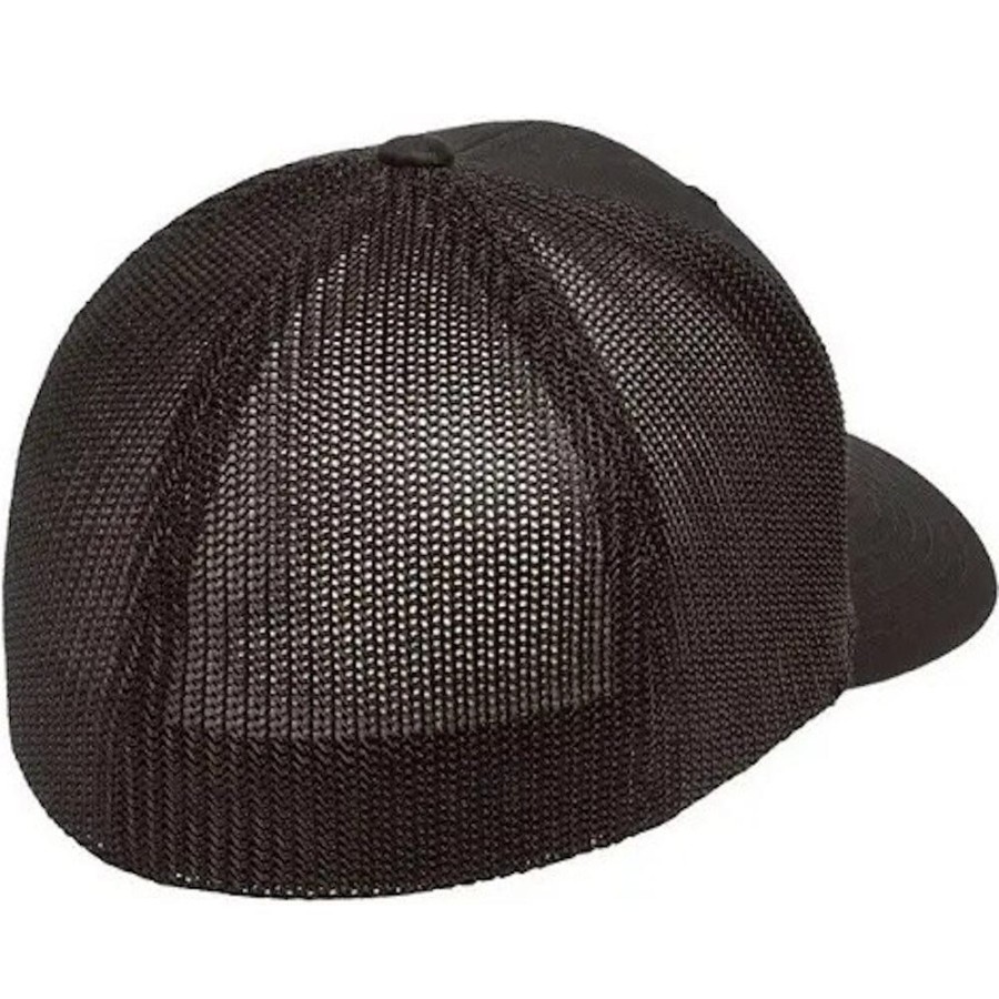 Men Flexfit Trucker | Flexfit Mesh Trucker Fitted Cap - Black