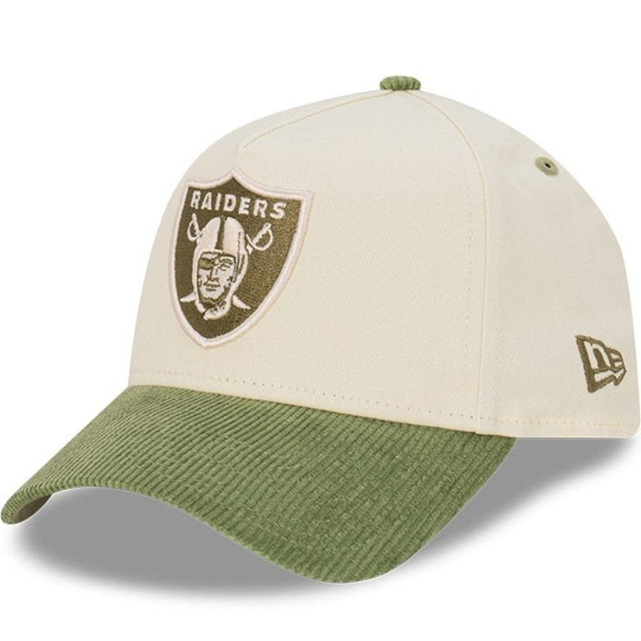 Men New Era Snapback | New Era 9Forty Cord A-Frame Snapback Las Vegas Raiders - Chrome White / New Olive