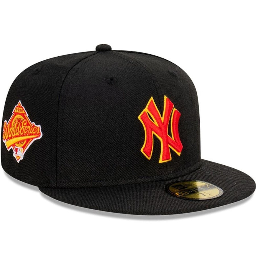 Men New Era Fitted | New Era 59Fifty Digi Colour Fitted Cap New York Yankees - Black / Scarlet / Manilla