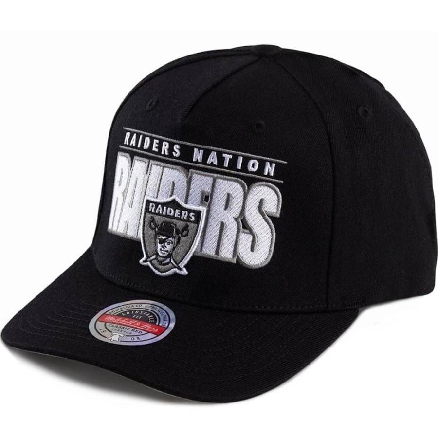 Men Mitchell u0026 Ness Nfl Hats | Mitchell & Ness Billboard 2.0 Classic Redline Snapback Las Vegas Raiders - Black