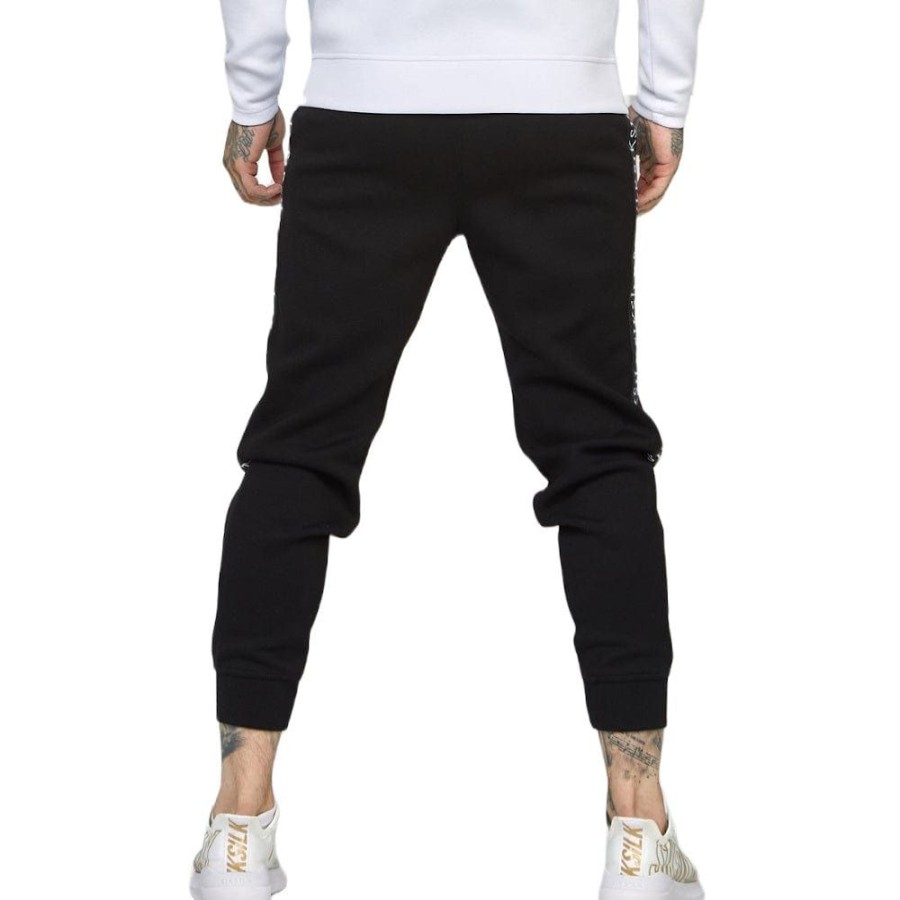 Men SikSilk Pants & Jeans | Siksilk Taped Jogger - Black