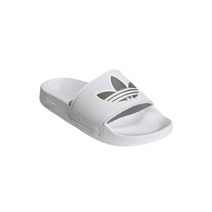 Women Adidas Adidas | Adidas Womens Adilette Lite Slide - White / Silver