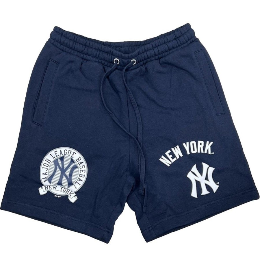 Men Majestic Athletic Mlb Clothing | Majestic Athletic New Classic Fleece Short New York Yankees - True Navy