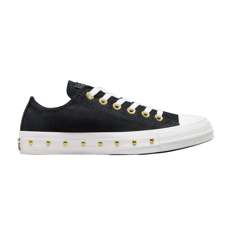 Women Converse Converse | Converse Womens Ct Star Studded Low - Black / White / Gold