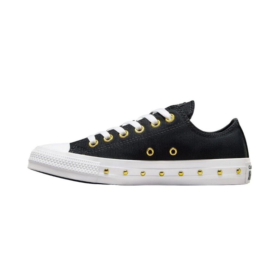 Women Converse Converse | Converse Womens Ct Star Studded Low - Black / White / Gold