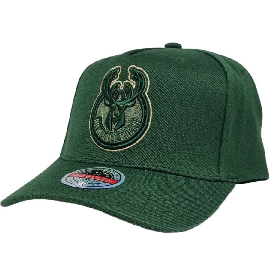 Men Mitchell u0026 Ness Nba Hats | Mitchell & Ness Team Outline Classic Redline Stretch Snapback Milwaukee Bucks - Green