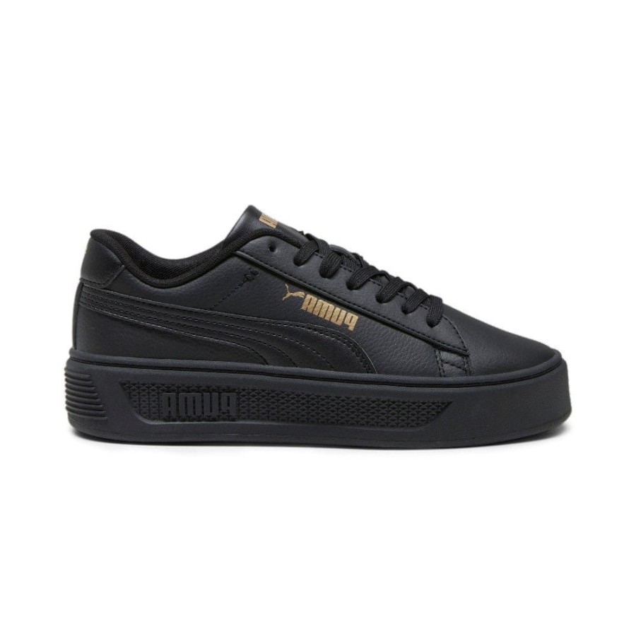 Women Puma Puma | Puma Womens Smash Platform V3 - Black / Gold