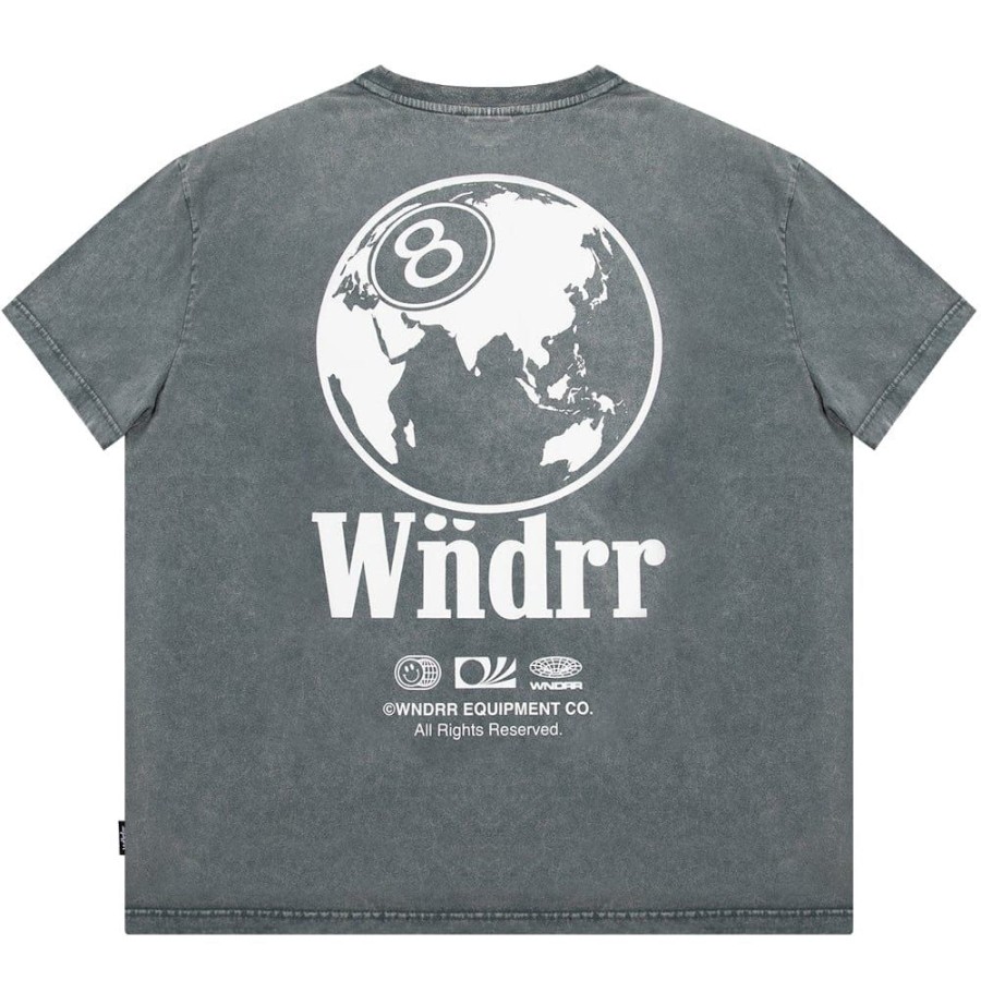 Men WNDRR Plus Size | Wndrr 8 Ball Box Fit Tee - Washed Grey