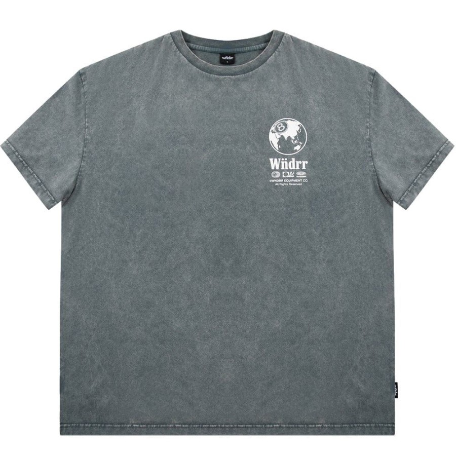 Men WNDRR Plus Size | Wndrr 8 Ball Box Fit Tee - Washed Grey