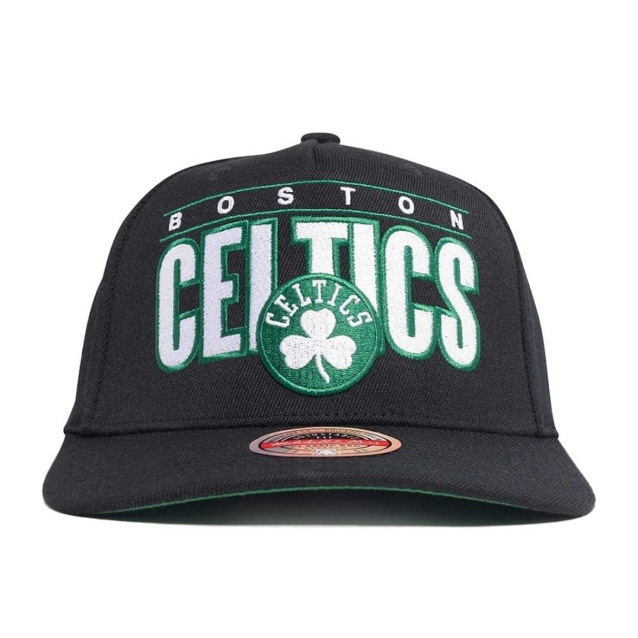 Men Mitchell u0026 Ness Nba Hats | Mitchell & Ness Billboard 2.0 Classic Redline Snapback Boston Celtics - Black