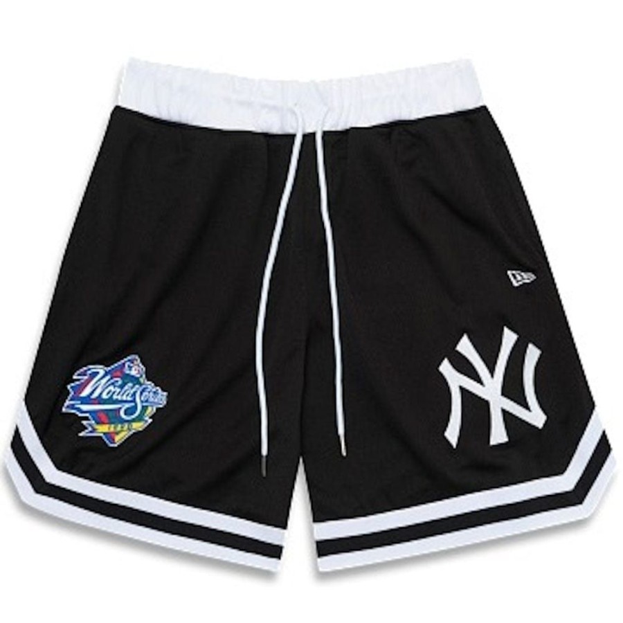 Men New Era Mlb Clothing | New Era Logo Emblem Shorts New York Yankees - Black