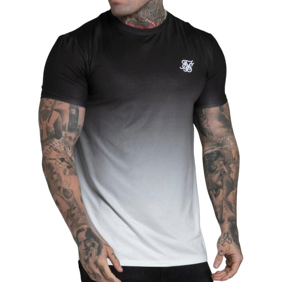 Men SikSilk Tees | Siksilk Fade Tee - Black / White