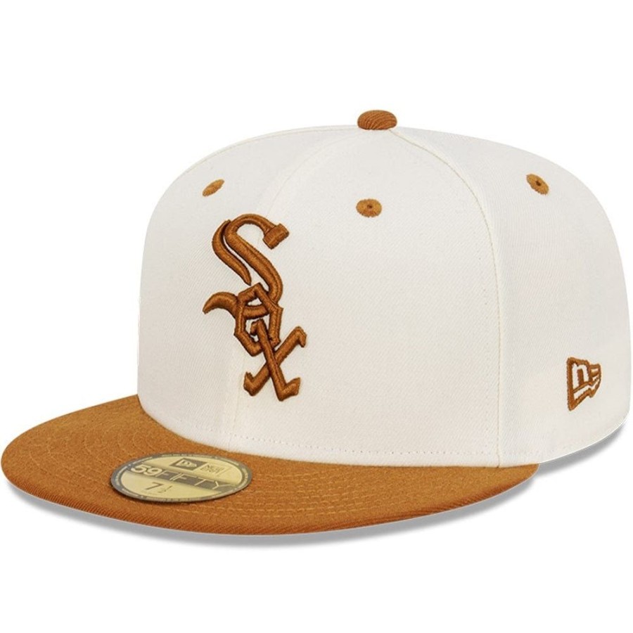 Men New Era Fitted | New Era 59Fifty Peanut Butter Toast Fitted Cap Chicago White Sox - Chrome White / Toasted Peanut