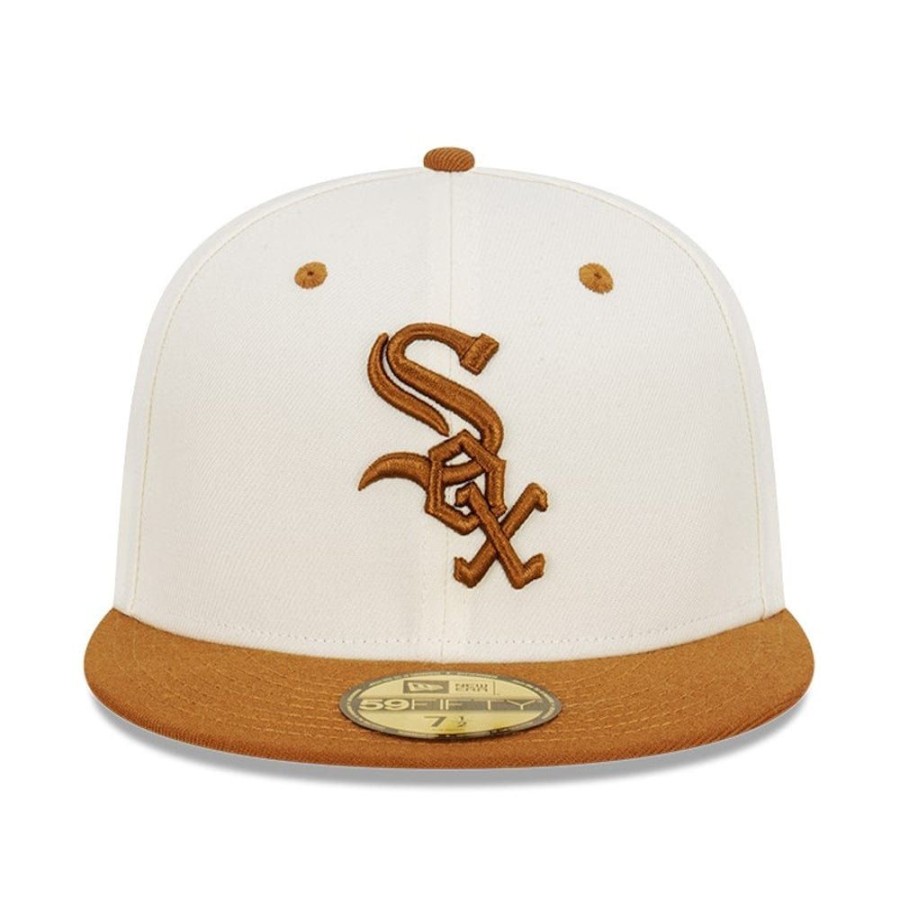 Men New Era Fitted | New Era 59Fifty Peanut Butter Toast Fitted Cap Chicago White Sox - Chrome White / Toasted Peanut