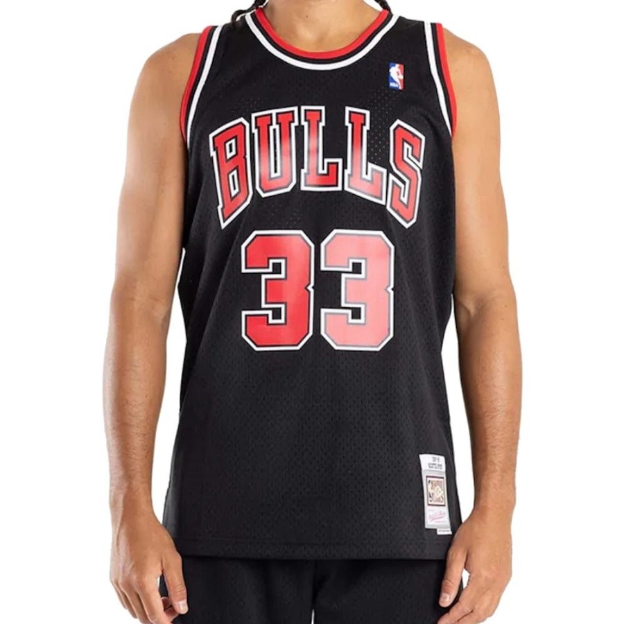 Men Mitchell u0026 Ness Nba Clothing | Mitchell & Ness Swingman Jersey Chicago Bulls Scottie Pippen Alt 97/98 - Black