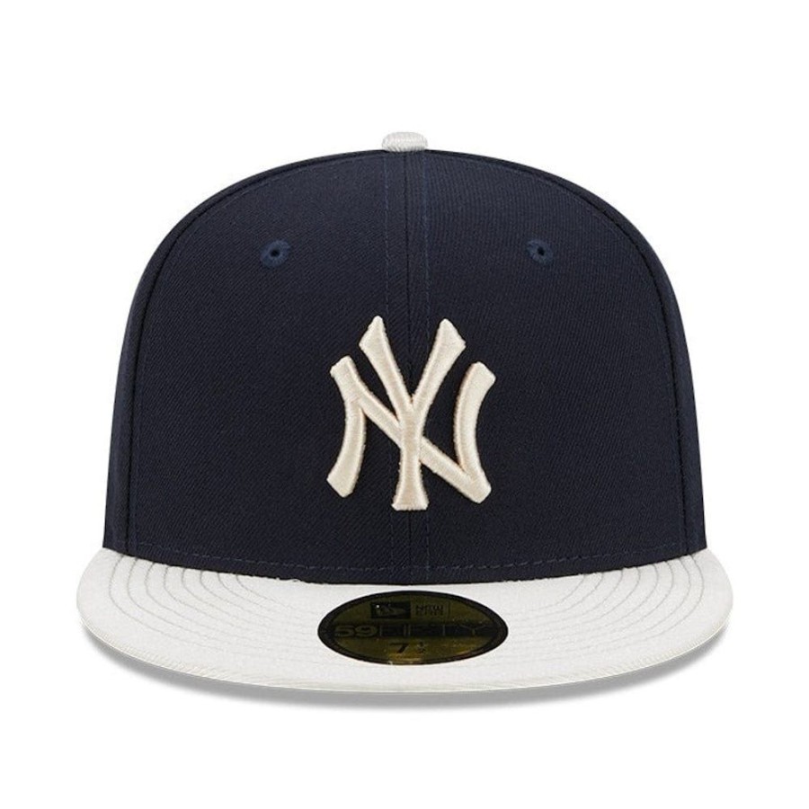 Men New Era Fitted | New Era 59Fifty Team Shimmer Fitted Cap New York Yankees - Navy / White