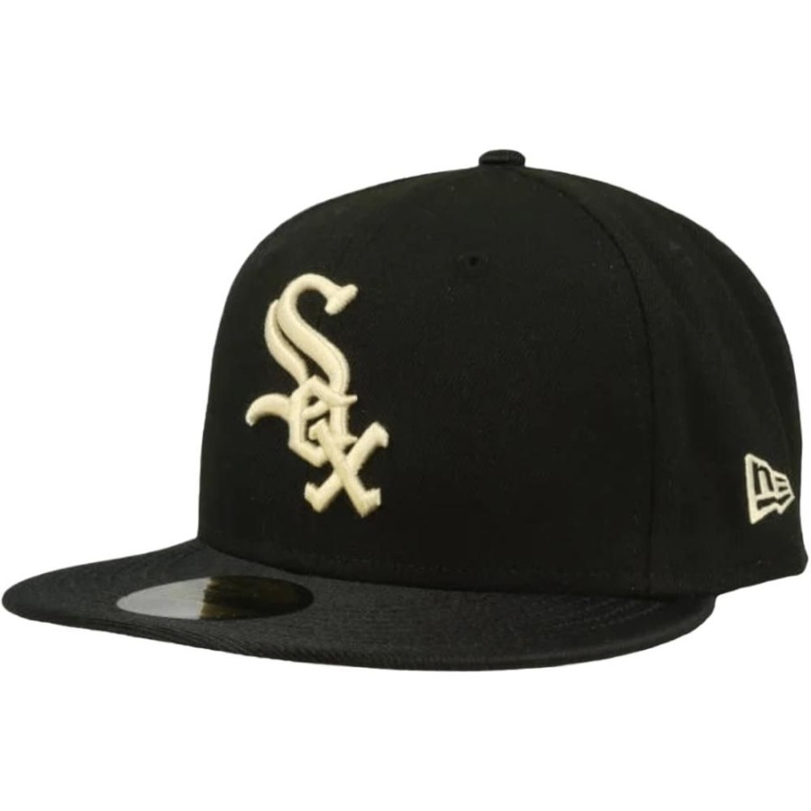 Men New Era Mlb Hats | New Era 59Fifty Team Shimmer Fitted Cap Chicago White Sox - Black