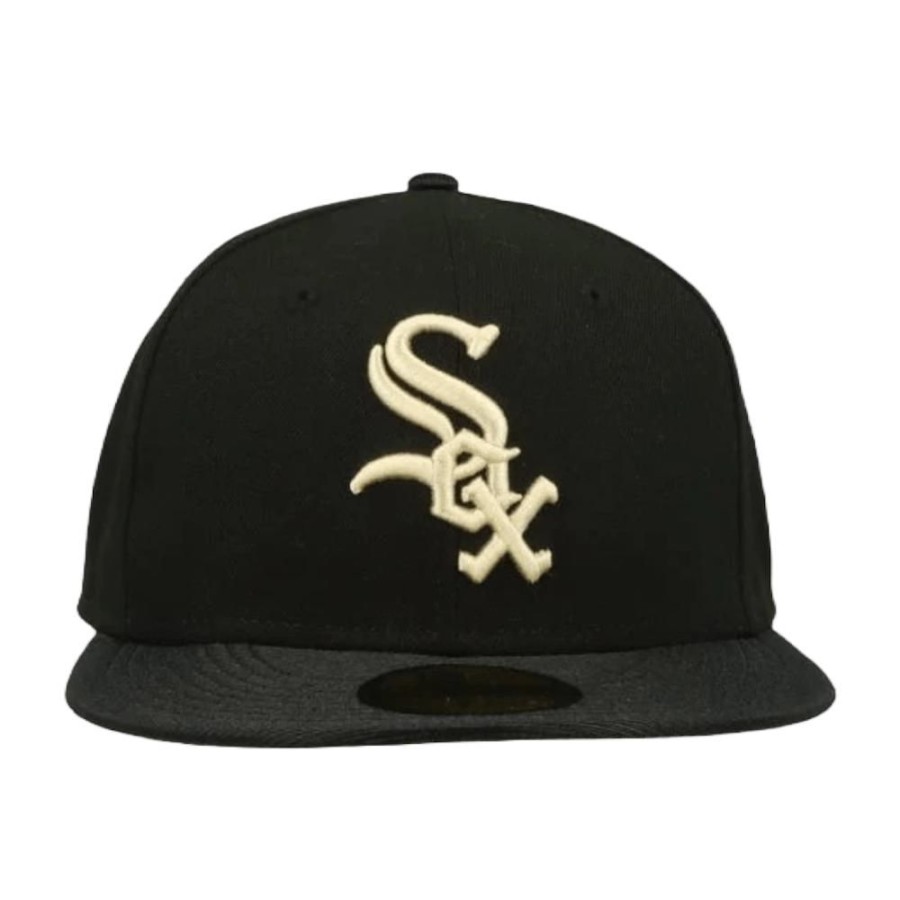 Men New Era Mlb Hats | New Era 59Fifty Team Shimmer Fitted Cap Chicago White Sox - Black