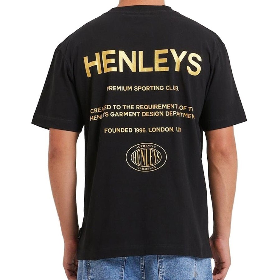 Men Henleys Tees | Henleys Statement Tee - Black