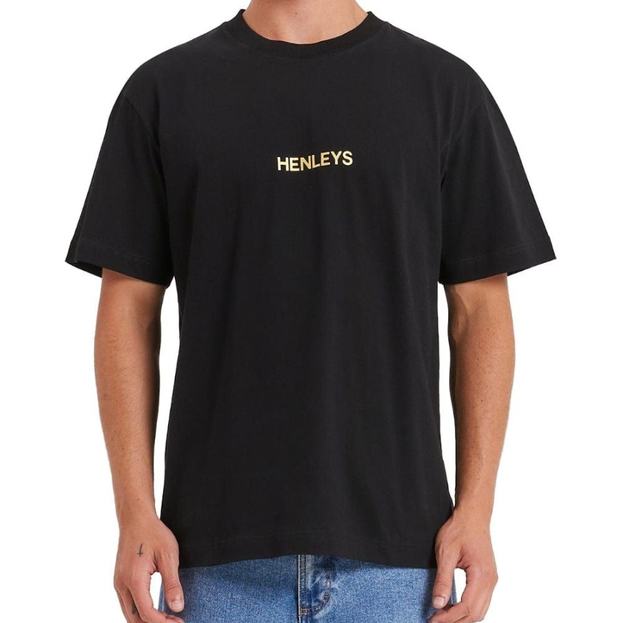 Men Henleys Tees | Henleys Statement Tee - Black