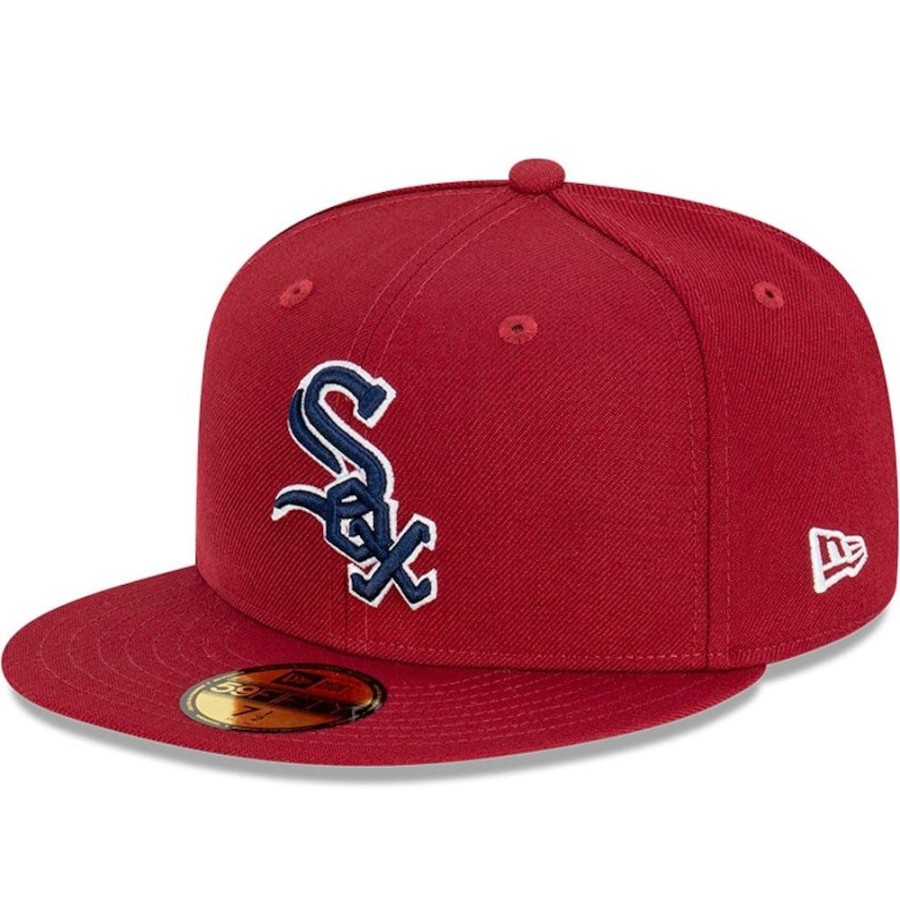 Men New Era Mlb Hats | New Era 59Fifty Bordeaux Blue Fitted Cap Chicago White Sox - Cardinal / Navy