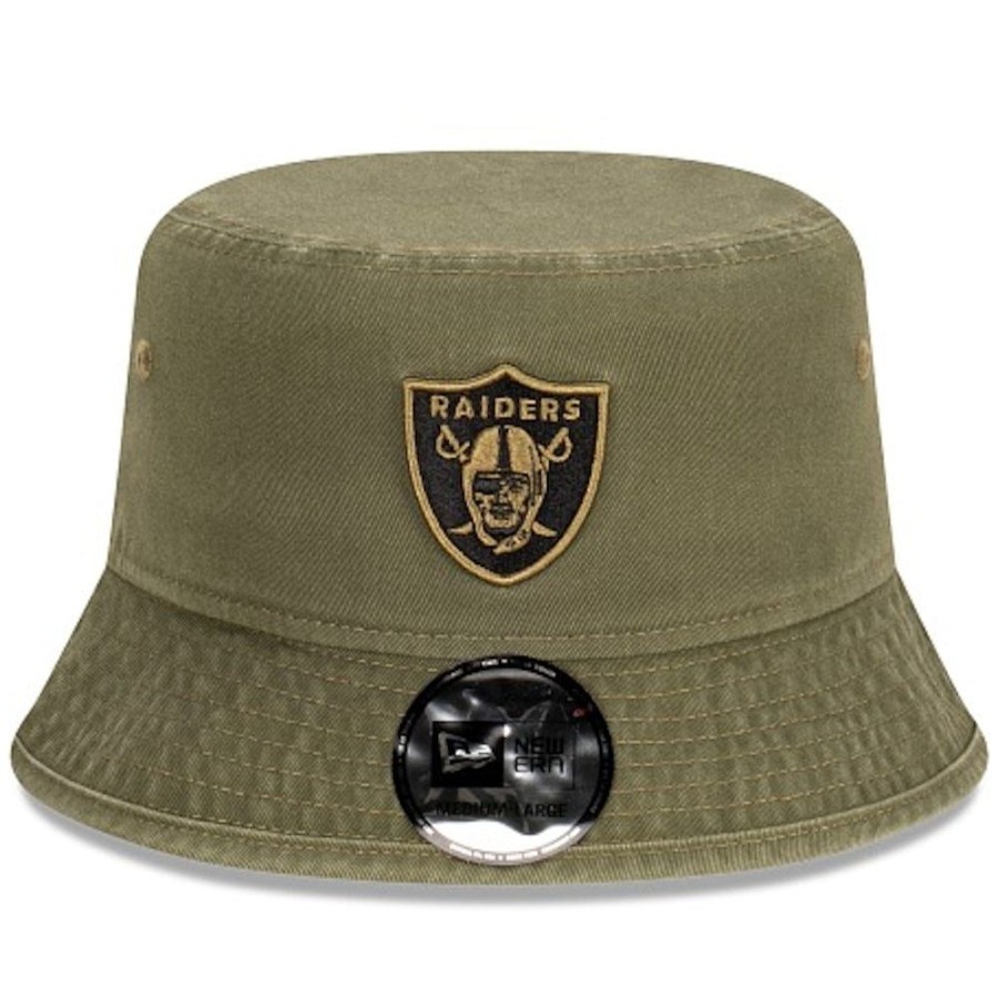 Men New Era Buckets | New Era Bucket Hat Las Vegas Raiders - Washed Olive