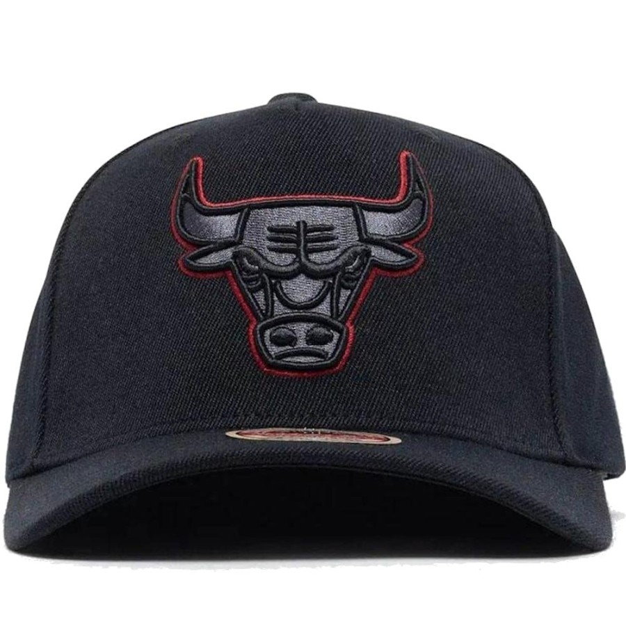 Men Mitchell u0026 Ness Nba Hats | Mitchell & Ness Team Outline Classic Red Snapback Chicago Bulls - Black