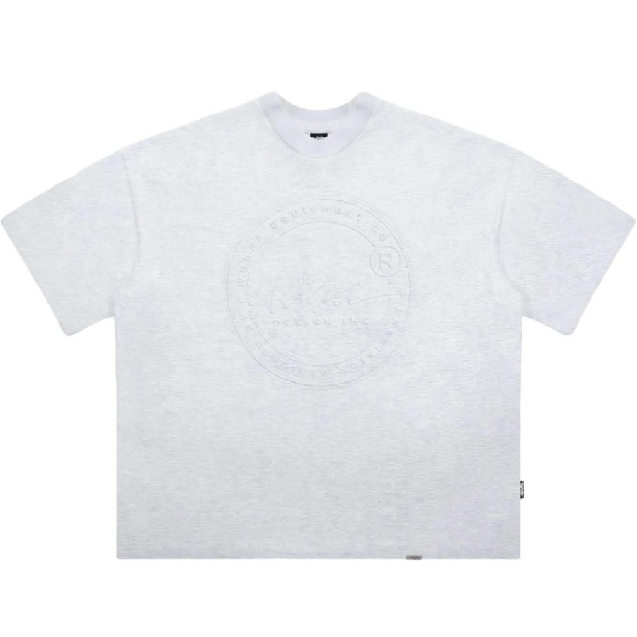 Men WNDRR Tees | Wndrr Full Press Heavy Weight Tee - White Marle