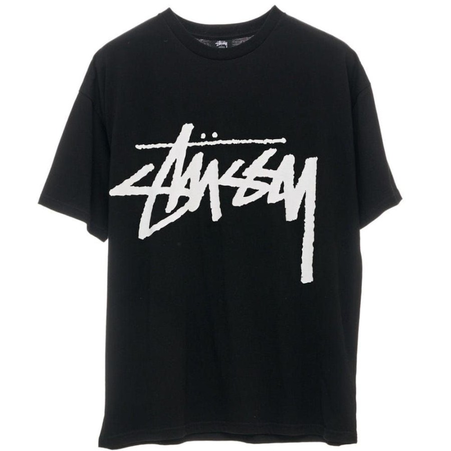 Women Stussy Tops | Stussy Womens Bigger Stock Relaxed Tee - Black