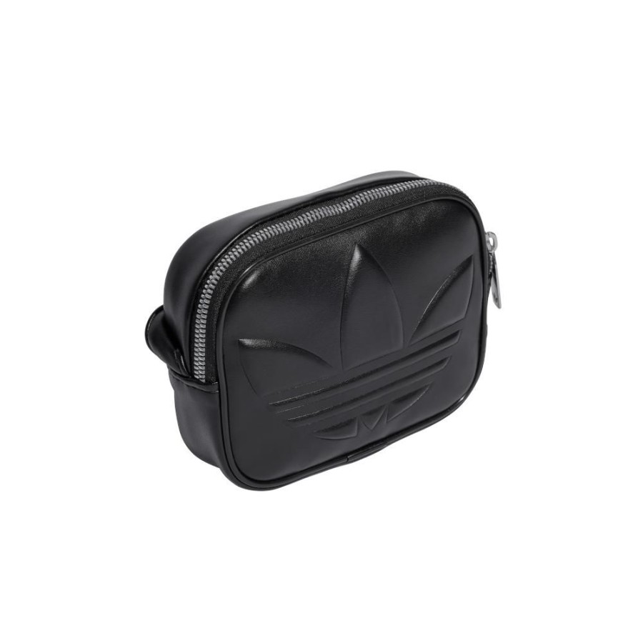 Men Adidas Bags | Adidas Pu Embossed Trefoil Mini Airliner - Black