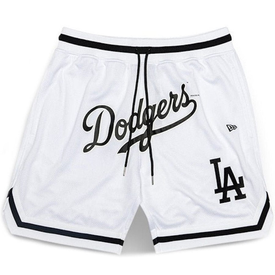 Men New Era Mlb Clothing | New Era Monochrome Mesh Short Los Angeles Dodgers - White