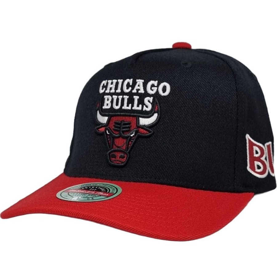 Men Mitchell u0026 Ness Snapback | Mitchell & Ness Swerve Classic Red Snapback Chicago Bulls - Black / Red