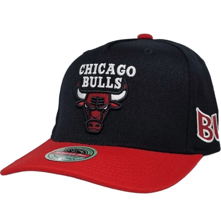 Men Mitchell u0026 Ness Nba Hats | Mitchell & Ness Swerve Classic Red Snapback Chicago Bulls - Black / Red