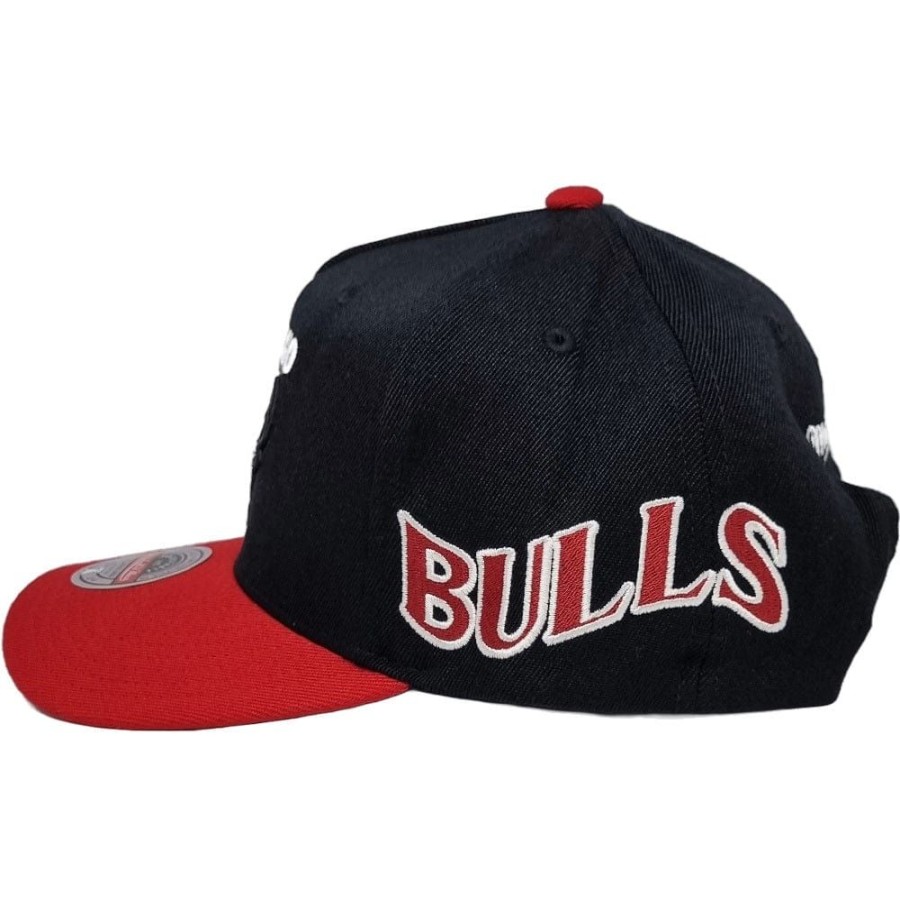 Men Mitchell u0026 Ness Nba Hats | Mitchell & Ness Swerve Classic Red Snapback Chicago Bulls - Black / Red