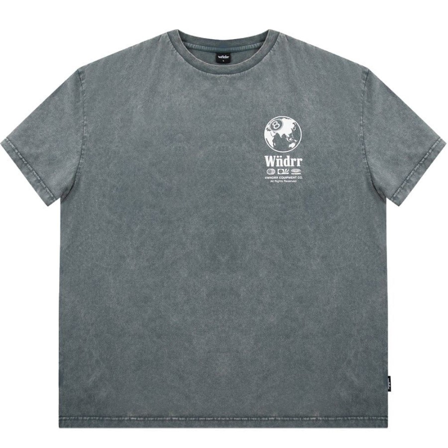 Men WNDRR Tees | Wndrr 8 Ball Box Fit Tee - Washed Grey